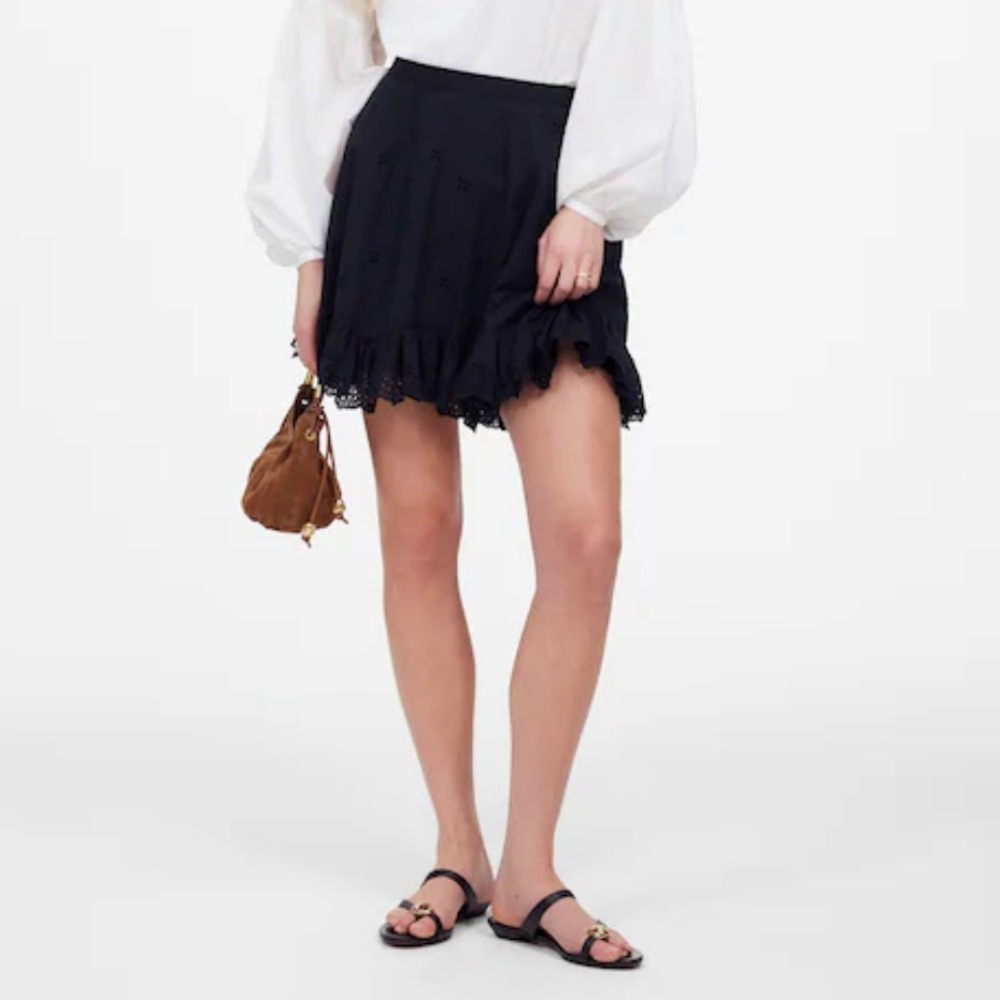 Madewell Eyelet Mini Skirt in Cotton Voile
